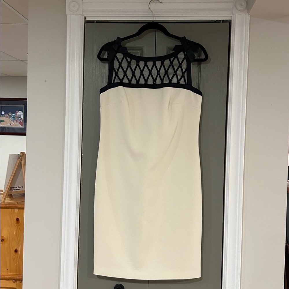 Luisa Spagnoli Strapless Dress in Black and Cream
